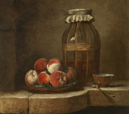 Still life with peaches