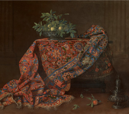 Still Life with Iranian Carpet and Fruit Cup